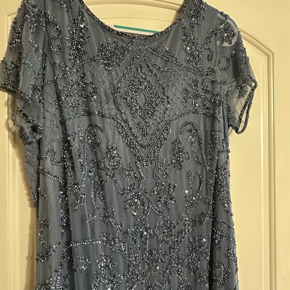 Pisarro Nights Blue Beaded Gown